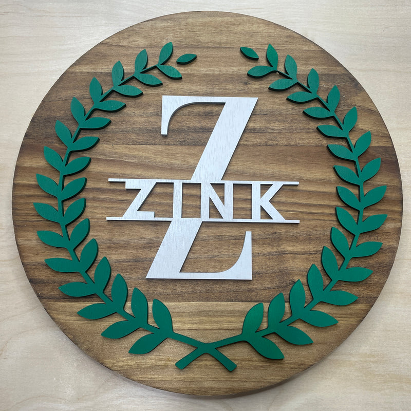 Personalized Monogram Sign - Zink Woodworks