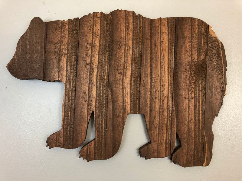 Wooden Bear Rustic Cutout - Zink Woodworks