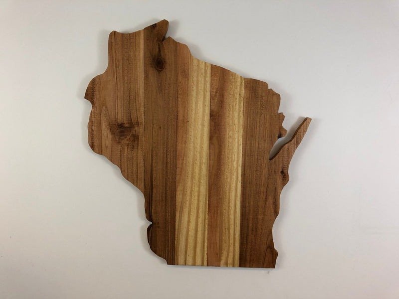 Wisconsin Rustic Wood State Cutout Plaque - Zink Woodworks