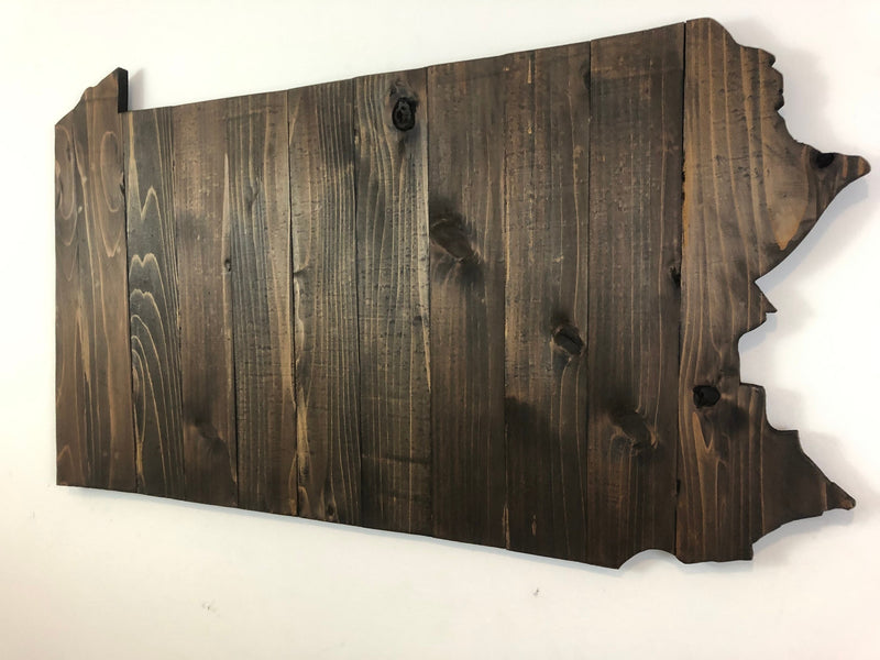 Pennsylvania Rustic Wood State Cutout - Zink Woodworks