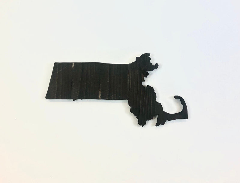Massachusetts Rustic Wood State Cutout - Zink Woodworks
