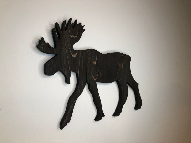 Wooden Moose Cutout Rustic Moose Sign - Zink Woodworks