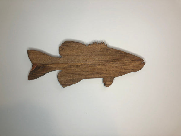 Wooden Fish Cutout Plaque Rustic - Zink Woodworks