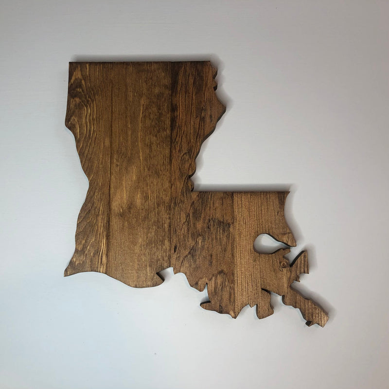 Louisiana Rustic Wood State Cutout - Zink Woodworks