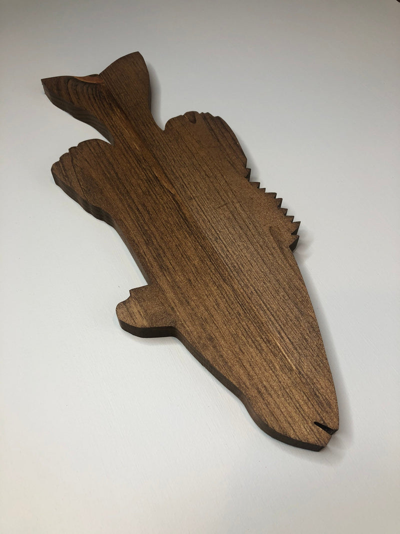 Wooden Fish Cutout Plaque Rustic - Zink Woodworks