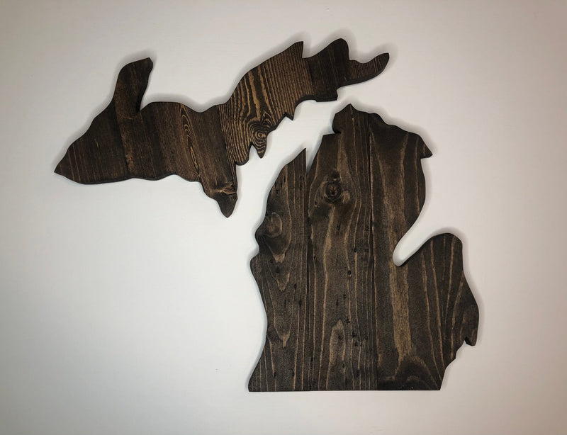 Michigan Rustic Wood State Cutout - Zink Woodworks