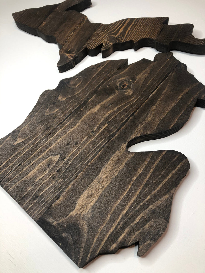 Michigan Rustic Wood State Cutout - Zink Woodworks