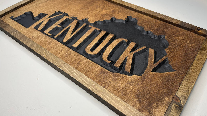 Kentucky Rustic Wood State Plaque - Zink Woodworks