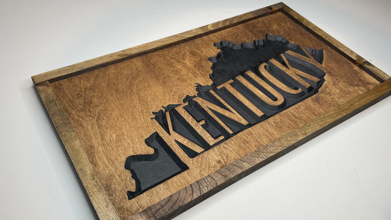 Kentucky Rustic Wood State Plaque - Zink Woodworks