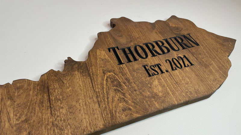 Personalized Kentucky Rustic Wood State - Zink Woodworks