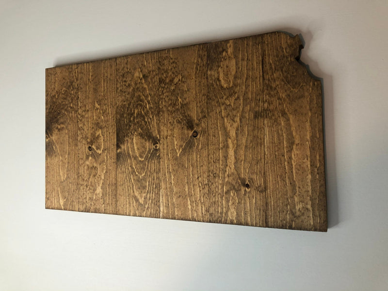 Kansas Rustic Wood State Cutout - Zink Woodworks