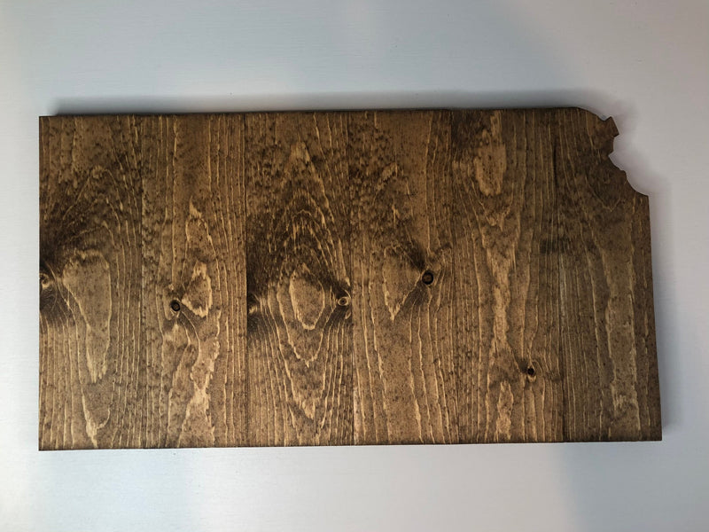Kansas Rustic Wood State Cutout - Zink Woodworks