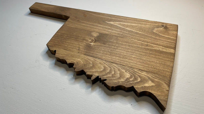 Oklahoma Rustic Wood State Cutout - Zink Woodworks
