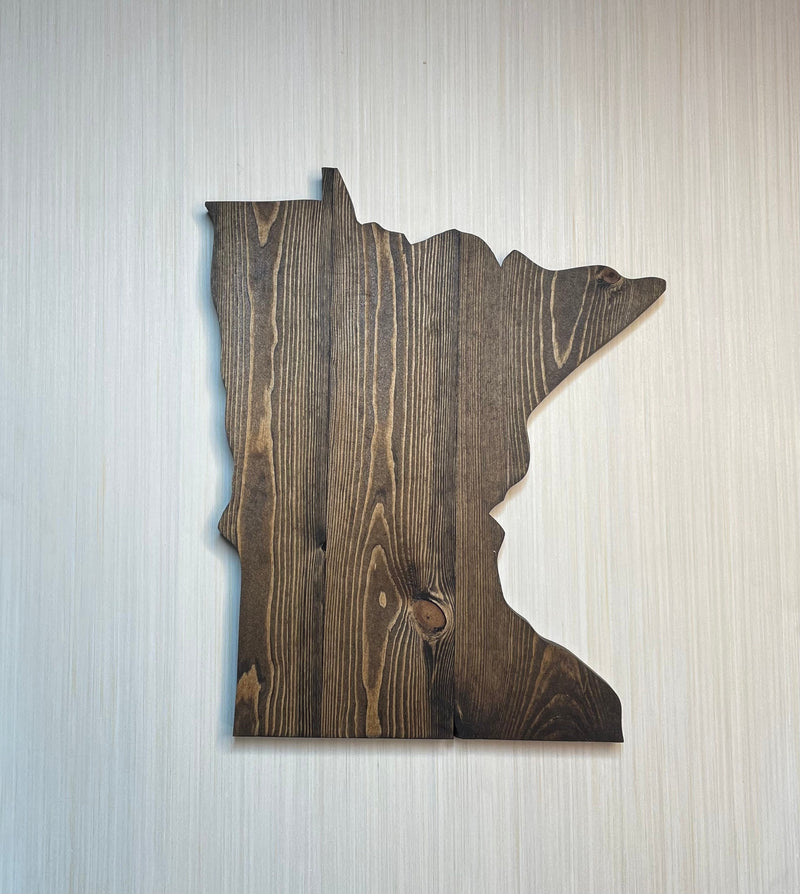 Minnesota Rustic Wood State Cutout - Zink Woodworks