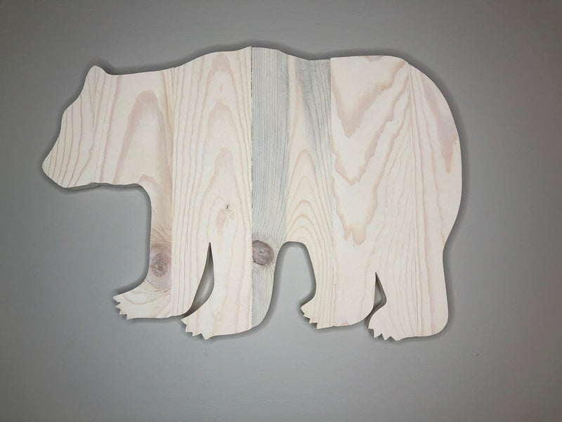Wood Bear Cutout Decor for Home and Nursery - Zink Woodworks