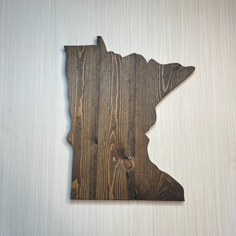 Minnesota Rustic Wood State Cutout - Zink Woodworks