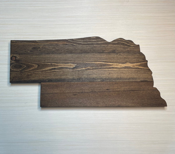 Nebraska Rustic Wood State Cutout - Zink Woodworks