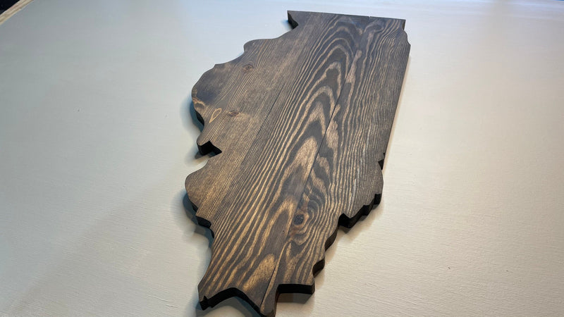 Illinois Rustic Wood State - Zink Woodworks