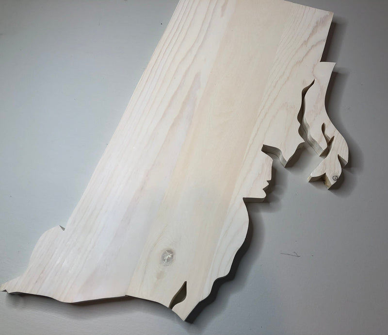 Rhode Island Rustic Wood State Cutout - Zink Woodworks