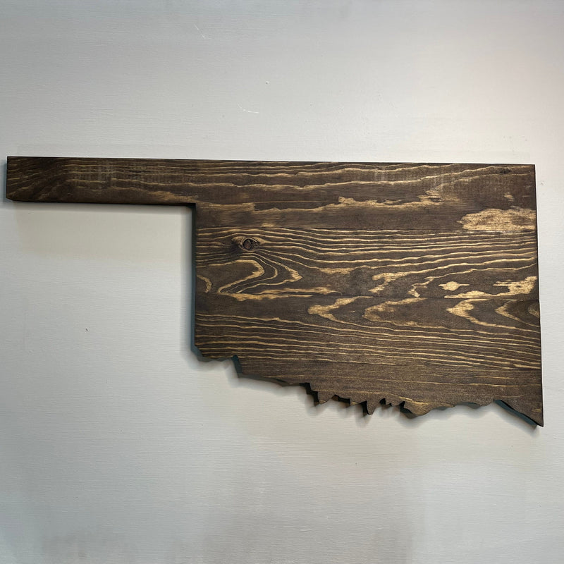 Oklahoma Rustic Wood State Cutout - Zink Woodworks