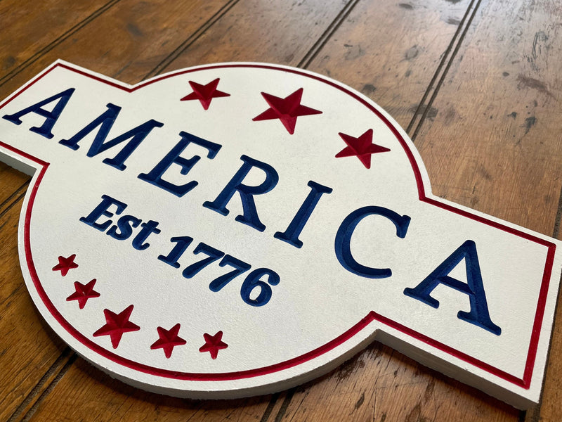 United States Wood Cutout Plaque Design - Zink Woodworks