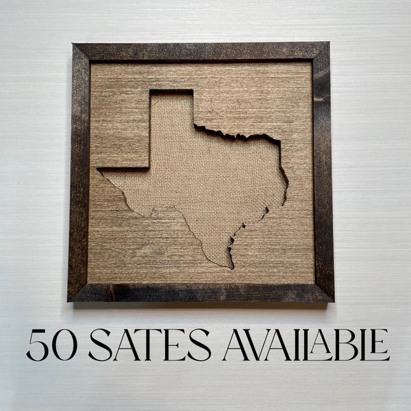 Rustic Wood State Cutout All 50 States - Zink Woodworks