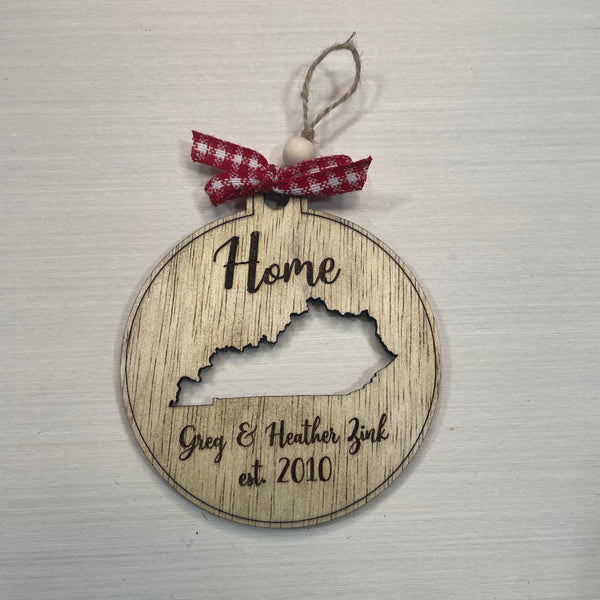 Personalized U.S. State Christmas Ornaments - Zink Woodworks