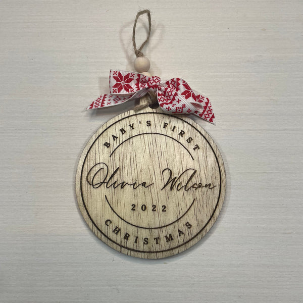 Personalized Baby’s First Christmas Ornament - Zink Woodworks