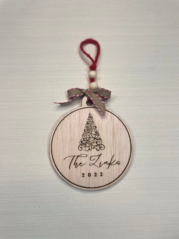 Personalized Christmas Tree Ornament - Zink Woodworks